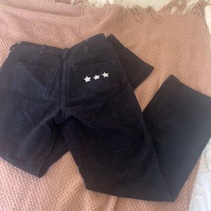 Vintage Tommy Hilfiger Black Straight Jeans with Stars on Back Pocket